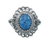 Southwestern Manmade Denim Lapis Sterling Silver Ring Size 7-1/4 JX130358